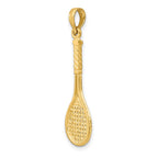 FJC Finejewelers 10 kt Yellow Gold Solid Polished 3-D Tennis Racquet Charm 28 x 9 mm