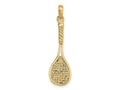 FJC Finejewelers 10 kt Yellow Gold Solid Polished 3-D Tennis Racquet Charm 28 x 9 mm