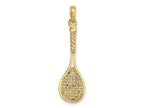 FJC Finejewelers 10 kt Yellow Gold Solid Polished 3-D Tennis Racquet Charm 28 x 9 mm