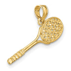 FJC Finejewelers 10 kt Yellow Gold Solid Polished 3-D Tennis Racquet Charm 7 x 23 mm