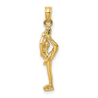 FJC Finejewelers 10 kt Yellow Gold Solid Polished 3-D Figure Skater Charm 21 x 6 mm