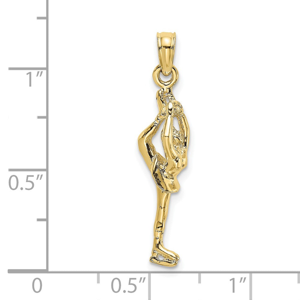FJC Finejewelers 10 kt Yellow Gold Solid Polished 3-D Figure Skater Charm 21 x 6 mm