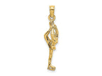 FJC Finejewelers 10 kt Yellow Gold Solid Polished 3-D Figure Skater Charm 21 x 6 mm