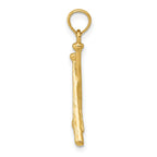 FJC Finejewelers 10 kt Yellow Gold Polished Open-Backed Bats and Baseball Charm 24 x 10 mm