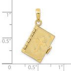 FJC Finejewelers 10 kt Yellow Gold 3D Lords Prayer Bible Charm 25 x 11 mm