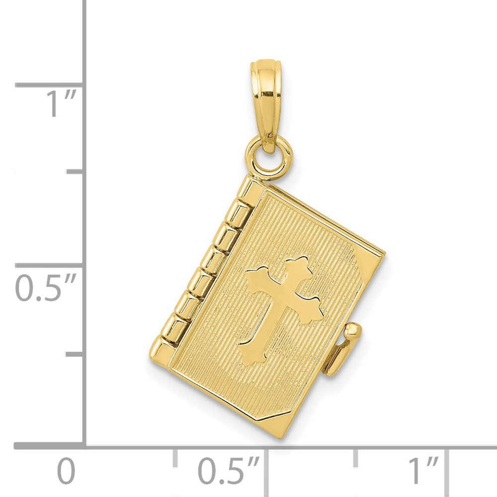 FJC Finejewelers 10 kt Yellow Gold 3D Lords Prayer Bible Charm 25 x 11 mm