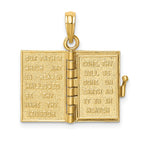 FJC Finejewelers 10 kt Yellow Gold 3D Lords Prayer Bible Charm 25 x 11 mm