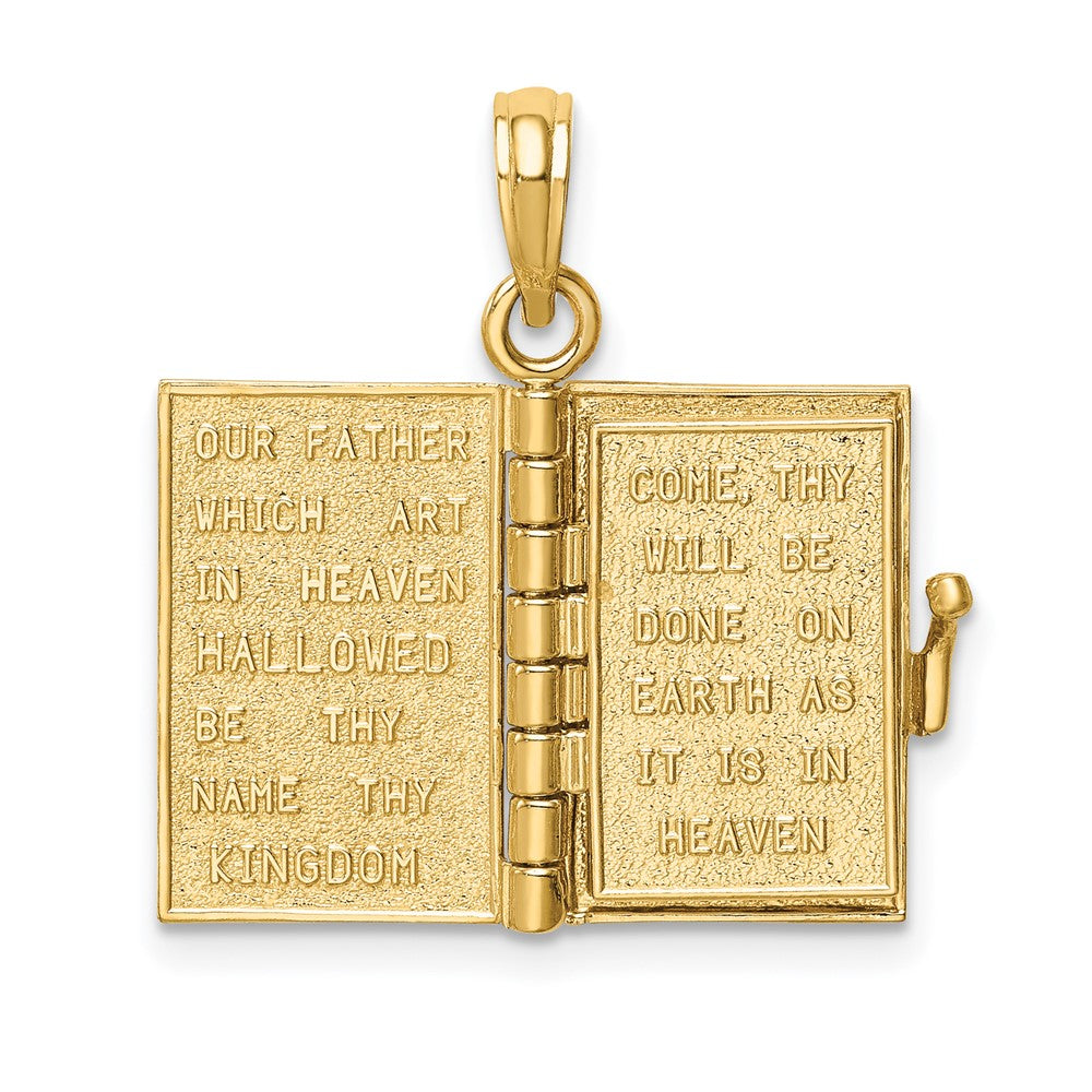 FJC Finejewelers 10 kt Yellow Gold 3D Lords Prayer Bible Charm 25 x 11 mm