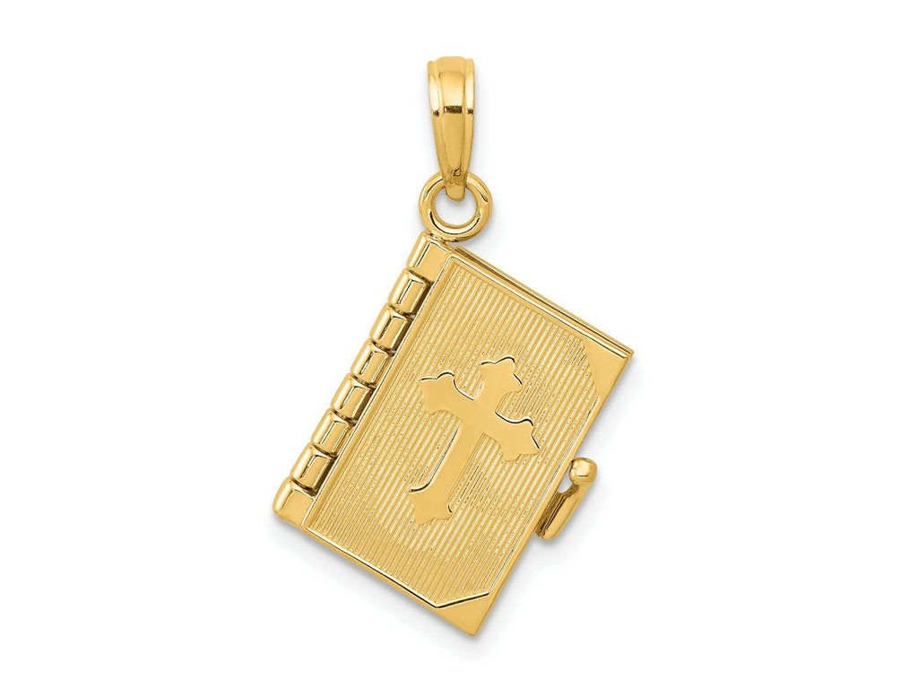 FJC Finejewelers 10 kt Yellow Gold 3D Lords Prayer Bible Charm 25 x 11 mm