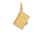FJC Finejewelers 10 kt Yellow Gold 3D Lords Prayer Bible Charm 25 x 11 mm