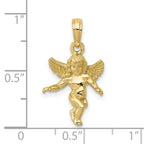 FJC Finejewelers 10 kt Yellow Gold 3D Polished Solid Angel Charm 21 x 14 mm