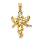 FJC Finejewelers 10 kt Yellow Gold 3D Polished Solid Angel Charm 21 x 14 mm