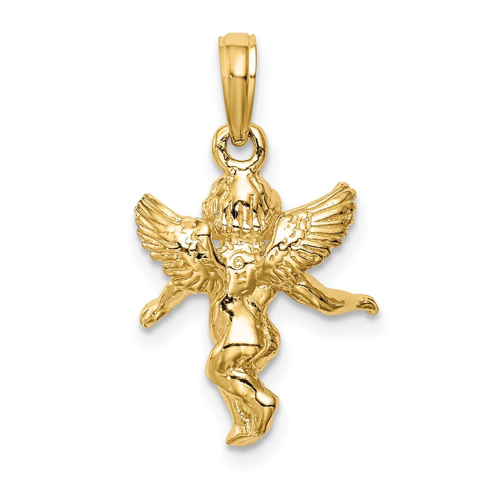 FJC Finejewelers 10 kt Yellow Gold 3D Polished Solid Angel Charm 21 x 14 mm