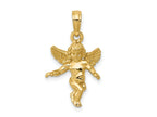 FJC Finejewelers 10 kt Yellow Gold 3D Polished Solid Angel Charm 21 x 14 mm