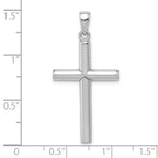 FJC Finejewelers 10 kt White Gold Themed Polished Cross Charm 35 mm x 18 mm