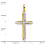 FJC Finejewelers 10 kt Two Tone Gold Two-tone Fancy Cross Charm 35 x 18 mm