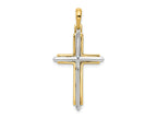 FJC Finejewelers 10 kt Two Tone Gold Two-tone Fancy Cross Charm 35 x 18 mm