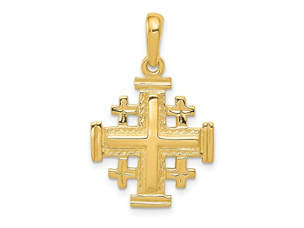 FJC Finejewelers 10 kt Yellow Gold Jerusalem Cross Charm 30 x 24 mm