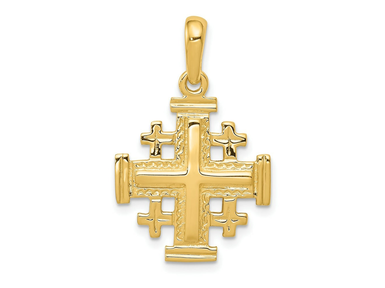 FJC Finejewelers 10 kt Yellow Gold Jerusalem Cross Charm 30 x 24 mm