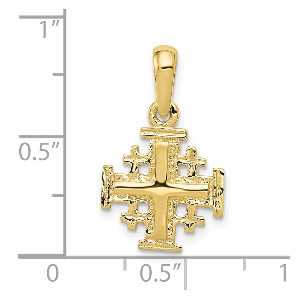 FJC Finejewelers 10 kt Yellow Gold Jerusalem Cross Charm 23 x 12 mm