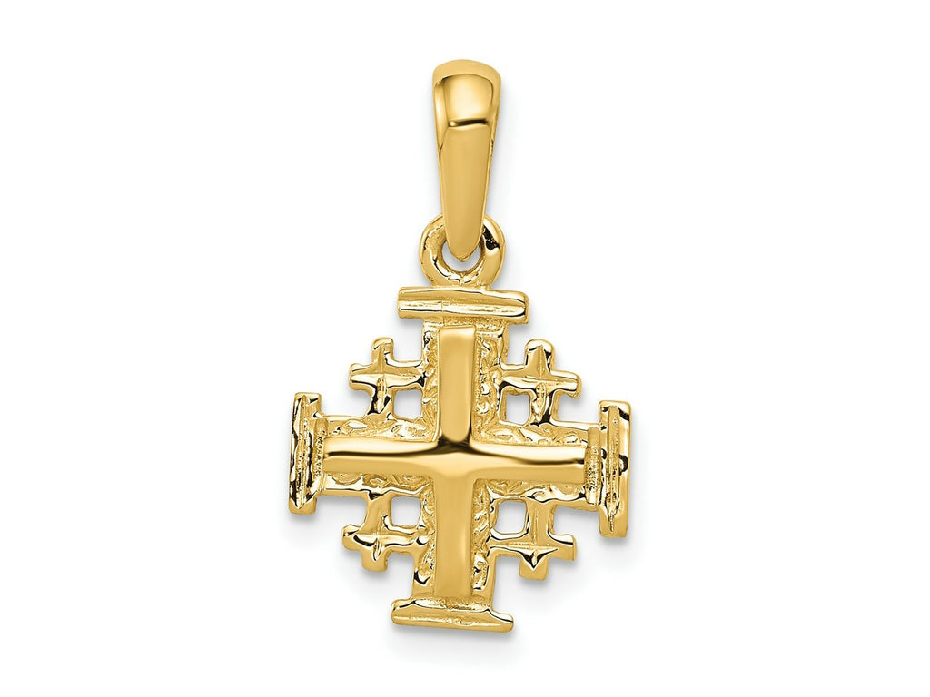 FJC Finejewelers 10 kt Yellow Gold Jerusalem Cross Charm 23 x 12 mm