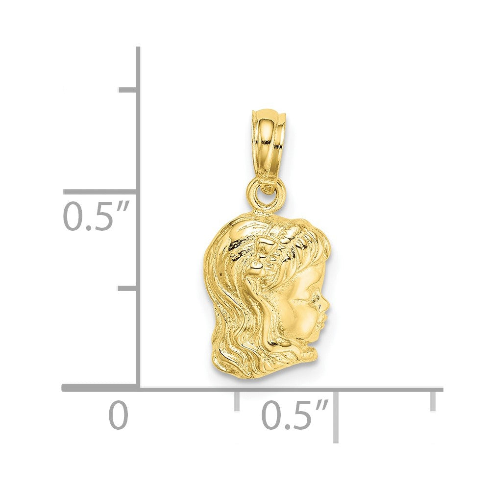 FJC Finejewelers 10 kt Yellow Gold Girl Head Charm 15 x 8 mm