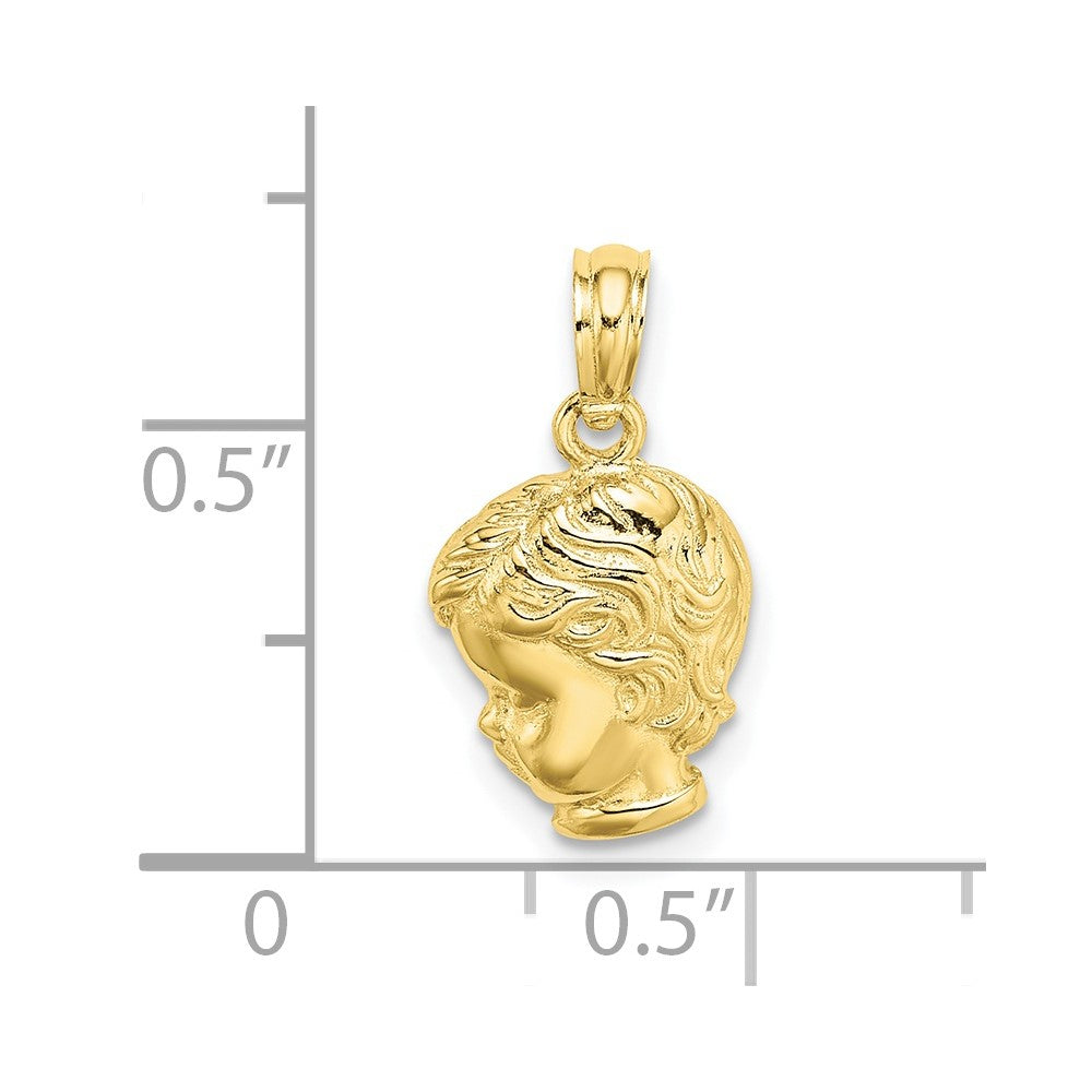 FJC Finejewelers 10 kt Yellow Gold Boy Head Charm 15 x 9 mm