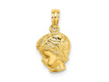 FJC Finejewelers 10 kt Yellow Gold Boy Head Charm 15 x 9 mm