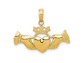FJC Finejewelers 10 kt Yellow Gold Polished Claddagh Charm 21 x 28 mm