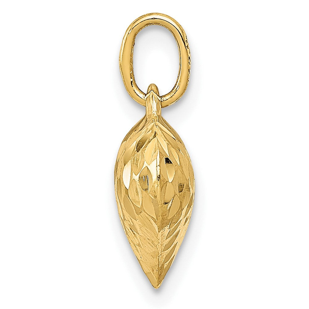 FJC Finejewelers 10 kt Yellow Gold Polished and Textured 3-D Heart Charm 14 x 11 mm