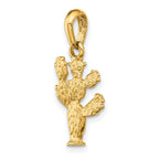 FJC Finejewelers 10 kt Yellow Gold 3-D Cactus Charm 26 x 14 mm