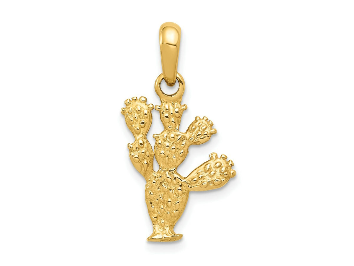 FJC Finejewelers 10 kt Yellow Gold 3-D Cactus Charm 26 x 14 mm