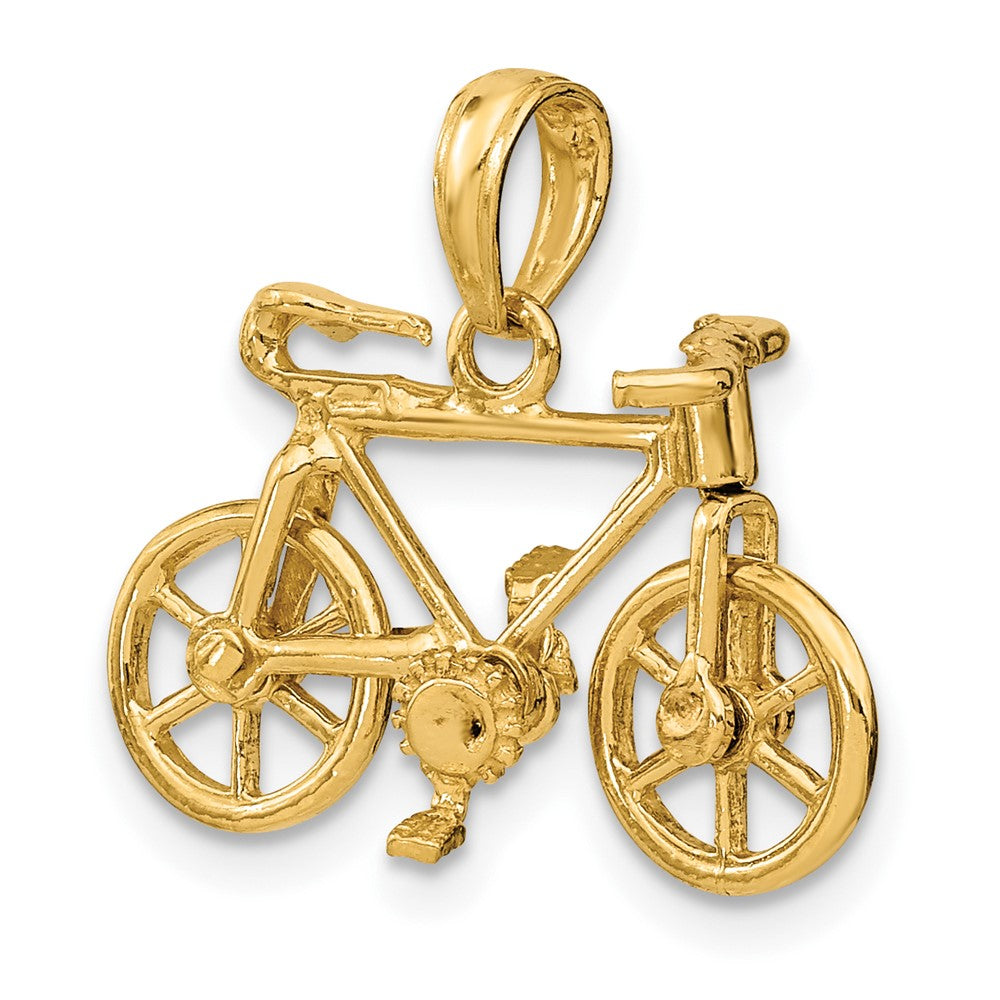 FJC Finejewelers 10 kt Yellow Gold 3-D Moveable Bicycle Charm 13 x 8 mm