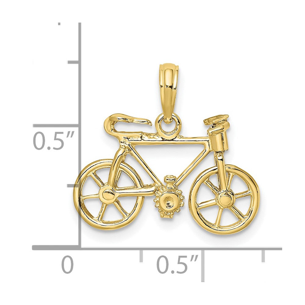 FJC Finejewelers 10 kt Yellow Gold 3-D Moveable Bicycle Charm 13 x 8 mm