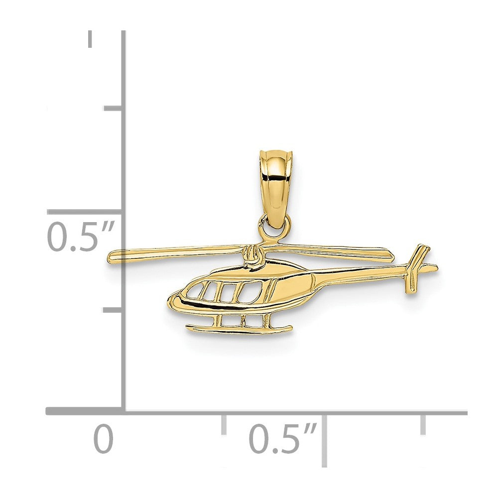 FJC Finejewelers 10 kt Yellow Gold Helicopter Charm 6 x 21 mm