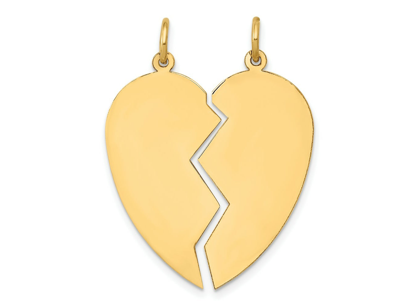 FJC Finejewelers 10 kt Yellow Gold 2 piece Heart Charm Set 33 x 24 mm