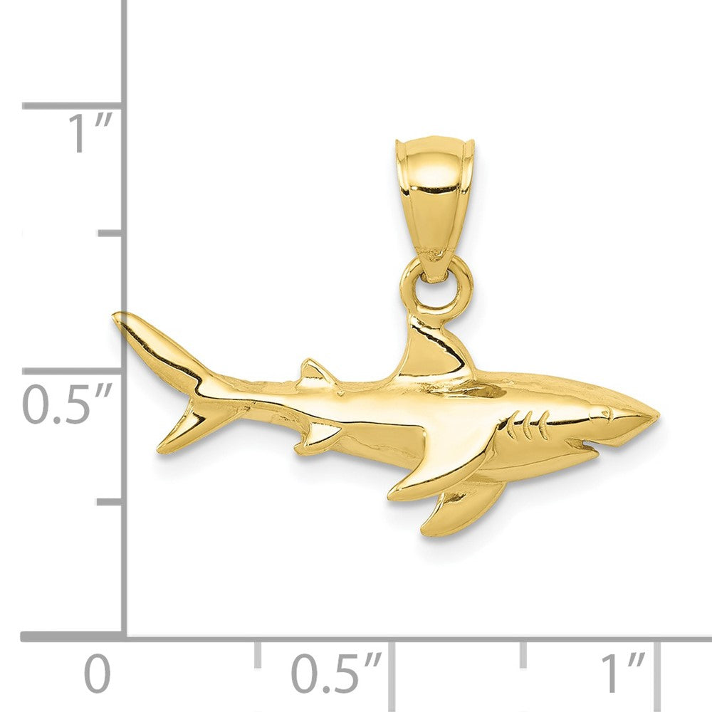FJC Finejewelers 10 kt Yellow Gold Shark Charm 18 x 24 mm