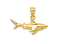 FJC Finejewelers 10 kt Yellow Gold Shark Charm 18 x 24 mm