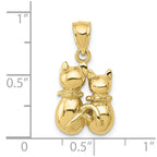 FJC Finejewelers 10 kt Yellow Gold Cat Charm 23 x 12 mm