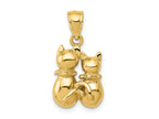 FJC Finejewelers 10 kt Yellow Gold Cat Charm 23 x 12 mm