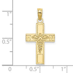 FJC Finejewelers 10 kt Yellow Gold RN Caduceus Cross Charm 18 x 12 mm
