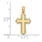 FJC Finejewelers 10 kt Yellow Gold Budded Cross Charm 23 x 11 mm