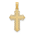 FJC Finejewelers 10 kt Yellow Gold Budded Cross Charm 23 x 11 mm