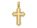 FJC Finejewelers 10 kt Yellow Gold Budded Cross Charm 23 x 11 mm