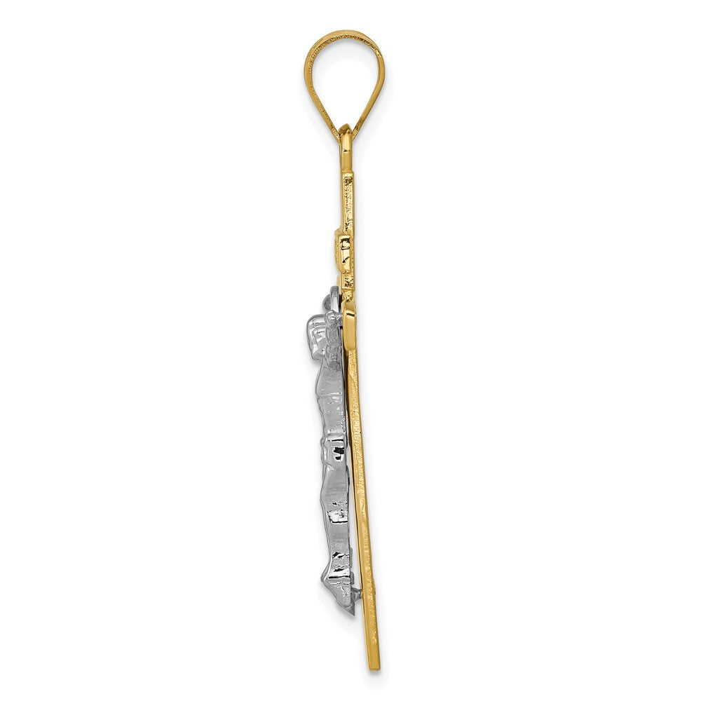 FJC Finejewelers 10 kt Two Tone Gold Two-tone INRI Crucifix Charm 44 x 21 mm