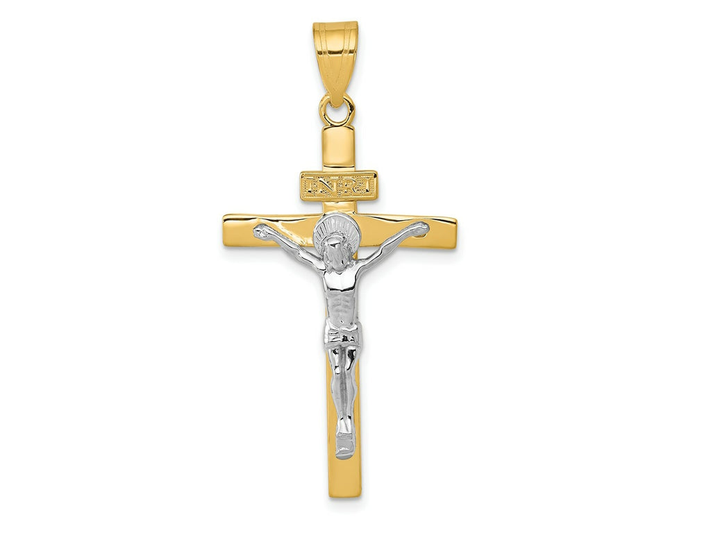 FJC Finejewelers 10 kt Two Tone Gold Two-tone INRI Crucifix Charm 44 x 21 mm