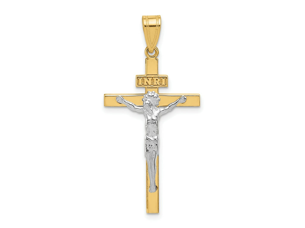 FJC Finejewelers 10 kt Two Tone Gold Two-tone INRI Crucifix Charm 37 x 17 mm
