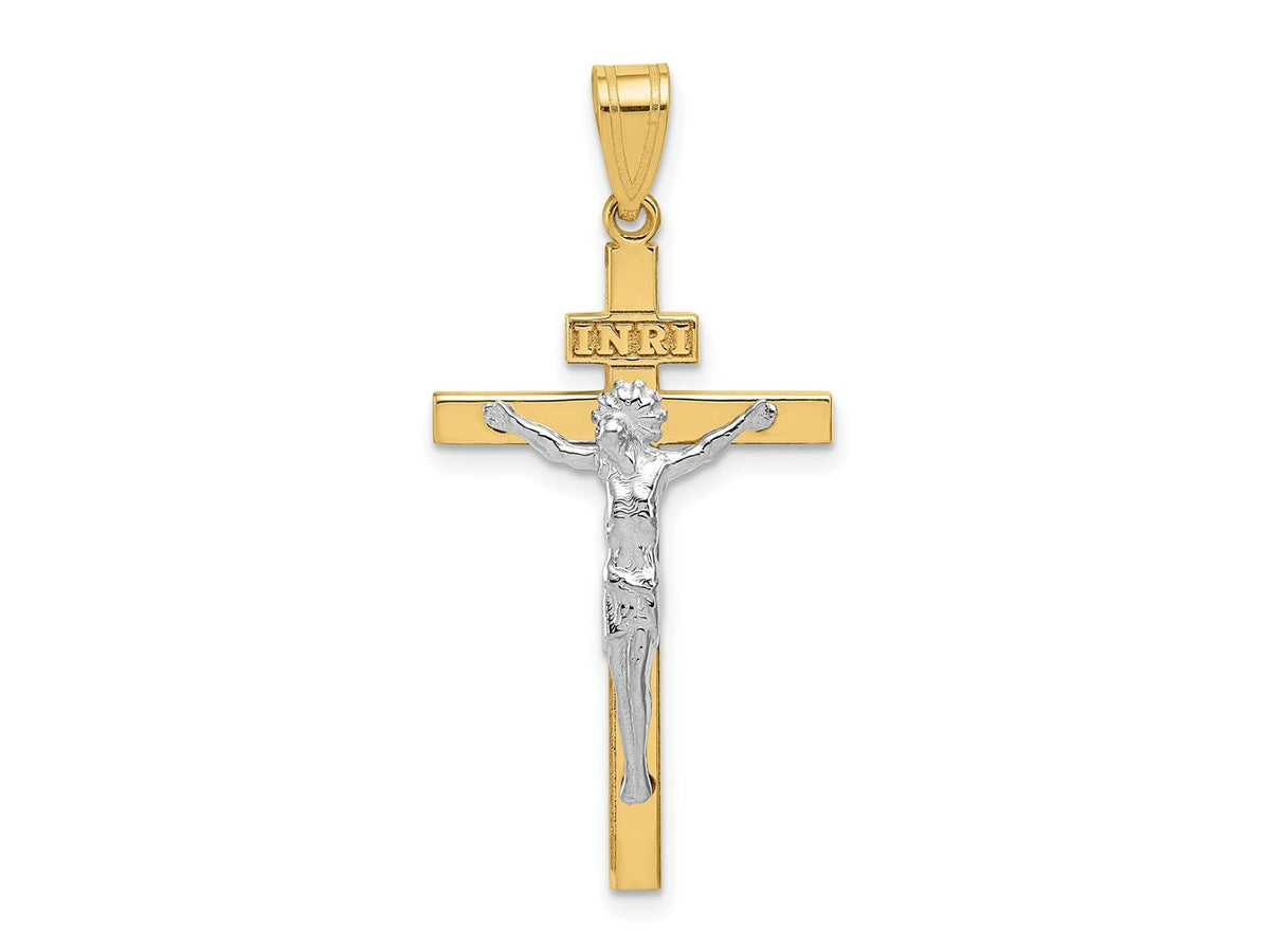 FJC Finejewelers 10 kt Two Tone Gold Two-tone INRI Crucifix Charm 37 x 17 mm