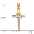 FJC Finejewelers 10 kt Two Tone Gold Two-tone INRI Crucifix Charm 30 x 14 mm