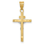 FJC Finejewelers 10 kt Two Tone Gold Two-tone INRI Crucifix Charm 30 x 14 mm
